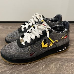 Nike Air Force 1 LV8 (GS) Size 7Y Shoes Black Denim Camo DB1976 001